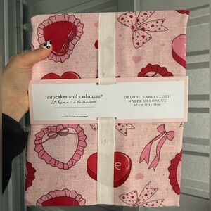 Pink Heart Tablecloth by Cupcakes and Cashmere